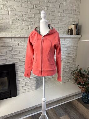 lululemon athletica Coral Pink Zip Hoodie Bomber Jacket Size 6